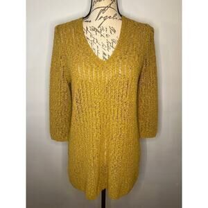 J. Jill textured open knit tunic sweater S